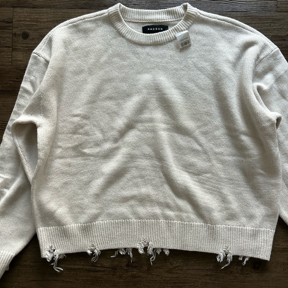 NWT! PacSun Beige Knit Sweater